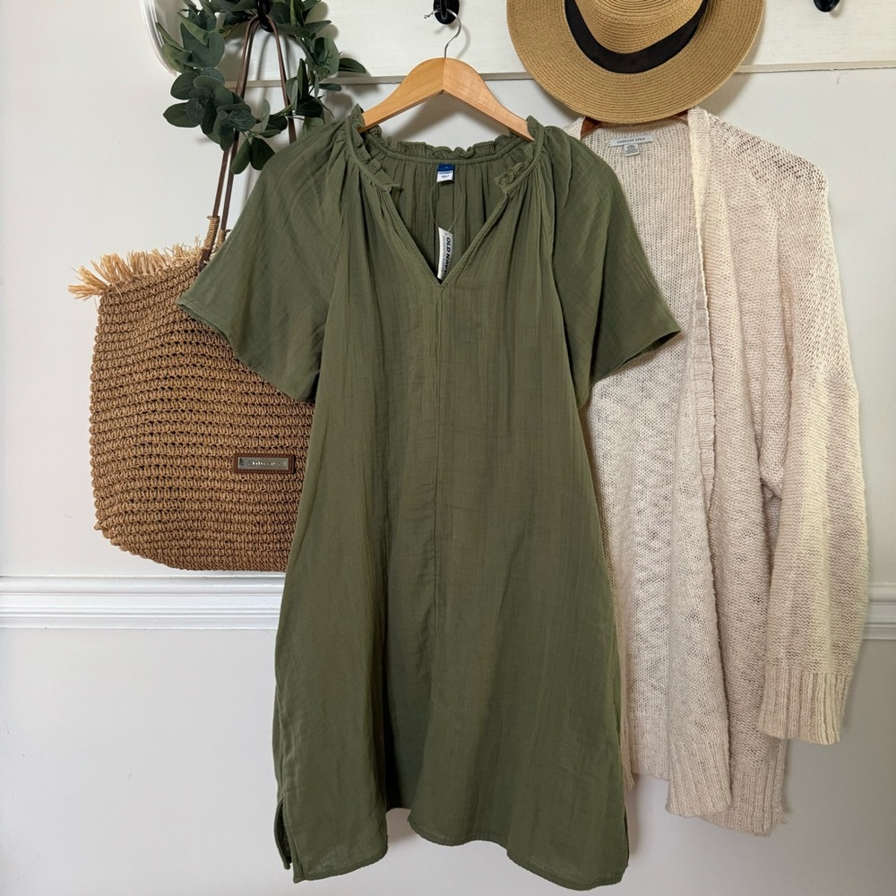NWT Cotton Crinkle Dress - Picture 2 of 8